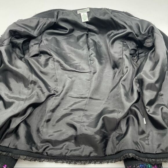 Laura Ashley Lace Trim & Sequin Design Blazer MEDIUM - Picture 9 of 14